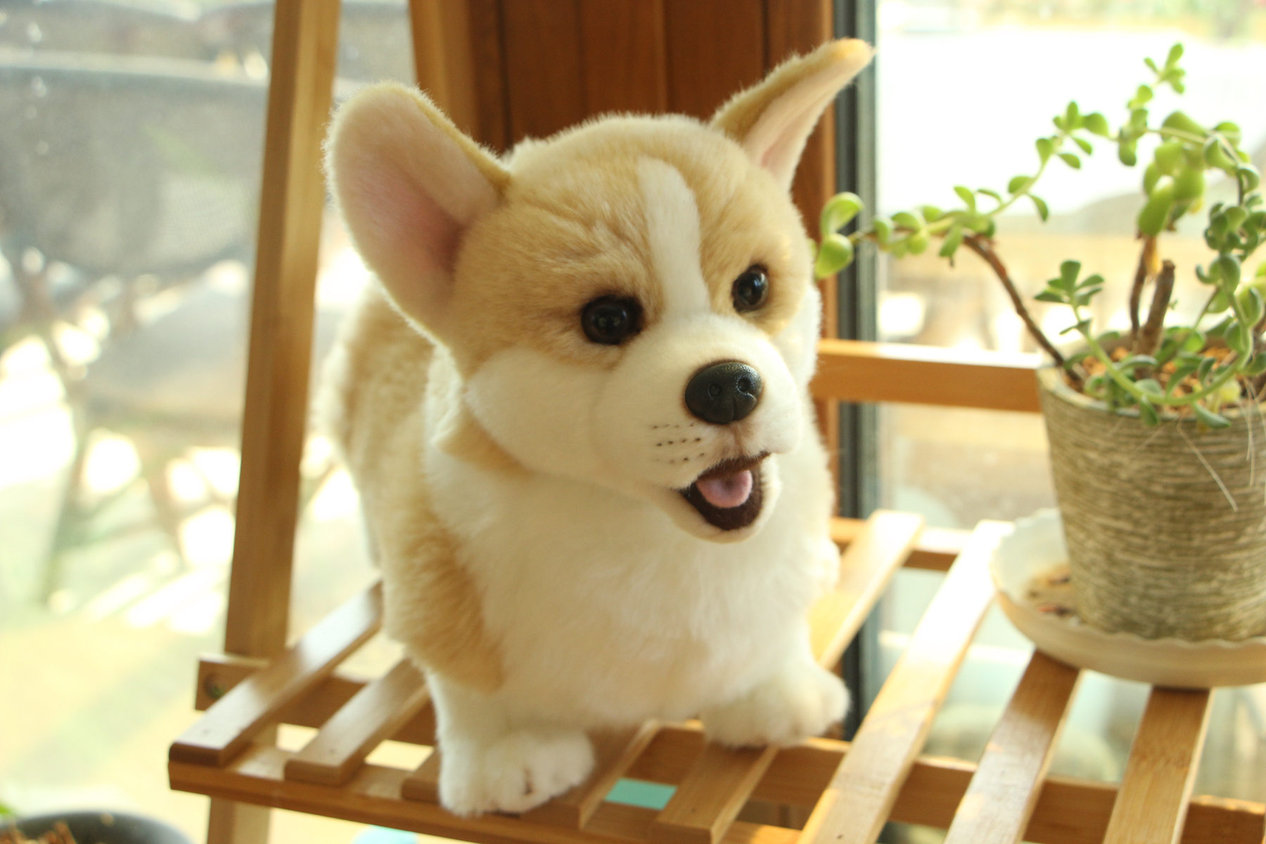 柯基狗柴犬毛绒公仔站姿卡通狗柯基犬威尔士矮脚狗厂家定做