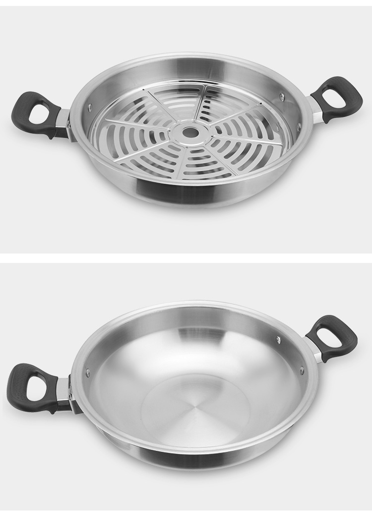 皇后锅 中式养生不锈钢炒锅 双耳炒锅蒸炒锅展销会跑江湖会销礼品