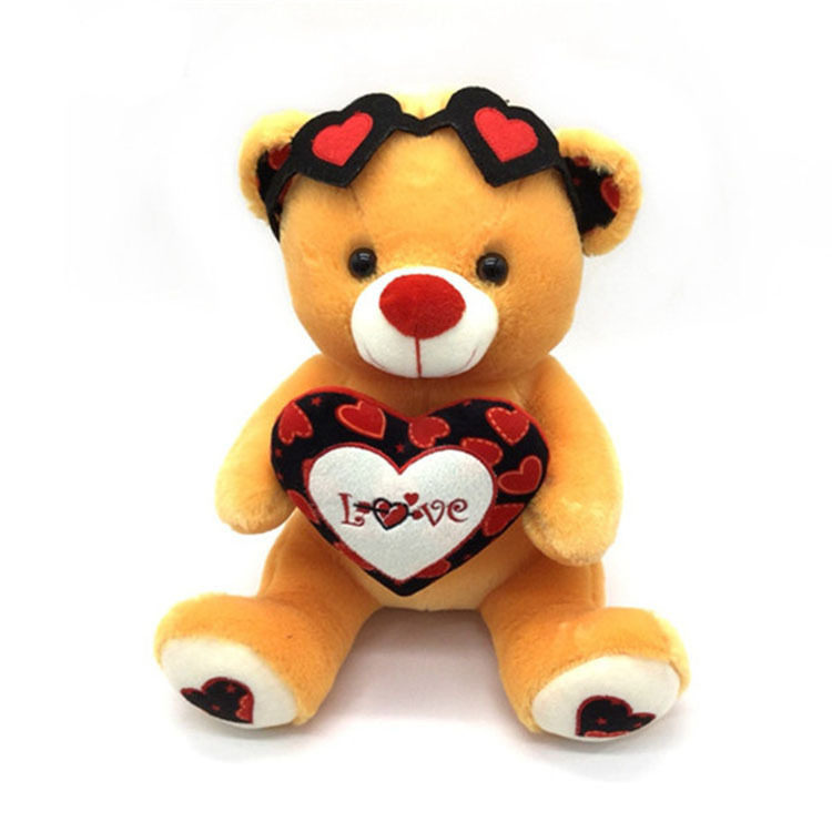 领结抱心泰迪熊毛绒玩具 爱心小熊公仔玩偶 情人节礼物 来图定制
