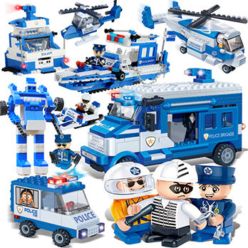 邦宝积木玩具警察拼装玩具儿童玩具男孩益智塑料拼装积木6岁10岁