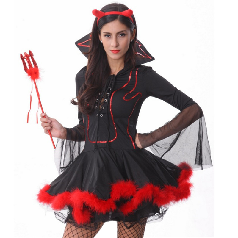 万圣节服装成人女恶魔装小魔王装哥特制服派对夜店牛魔王演出服