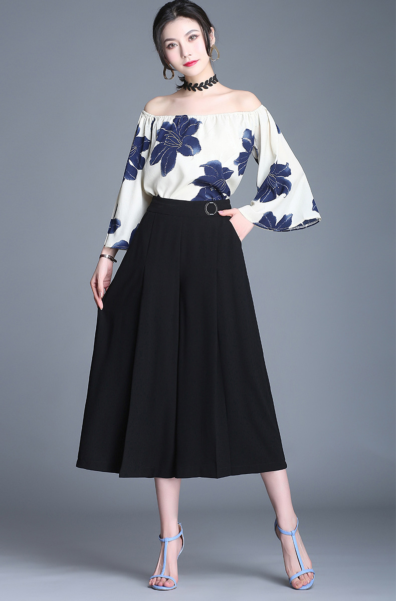 七分阔腿裤女夏薄款2018新款高腰宽松雪纺裙裤矮个子大码宽腿大脚