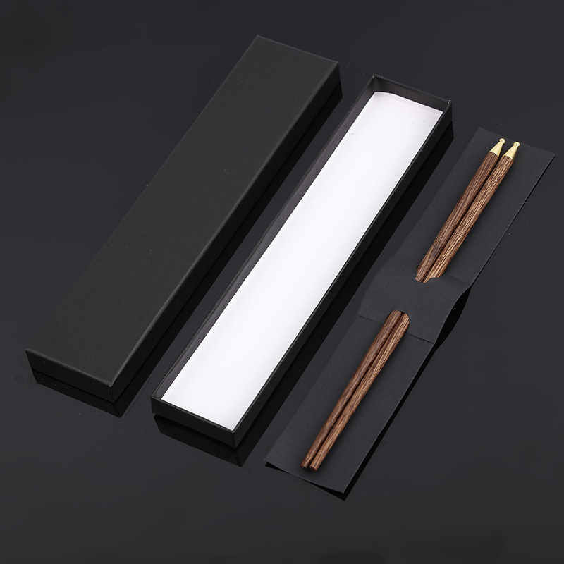 厂家专业定制 高档精品黑色长方形单双竹木筷子包装盒天地盖盒