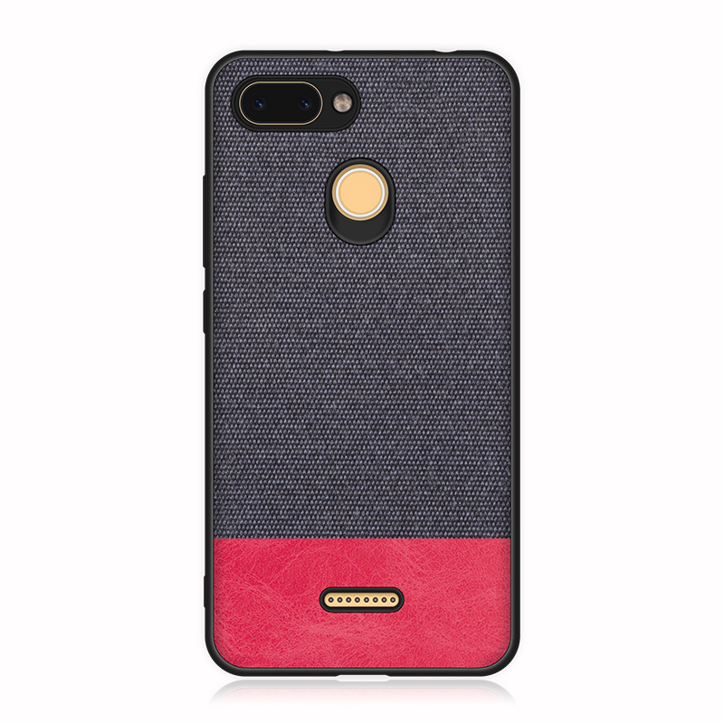 红米6手机壳拼接贴皮帆布6a保护套全包防摔壳pro男女创意后盖