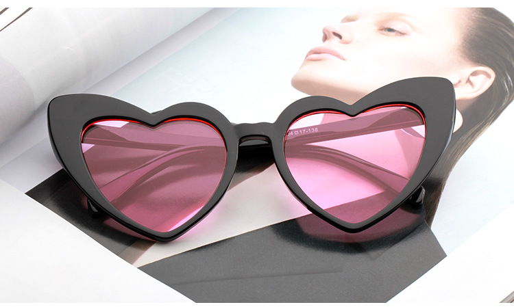 2018年新款爱心型眼镜框男女太阳镜 速卖通外销爆款墨镜 个性复古