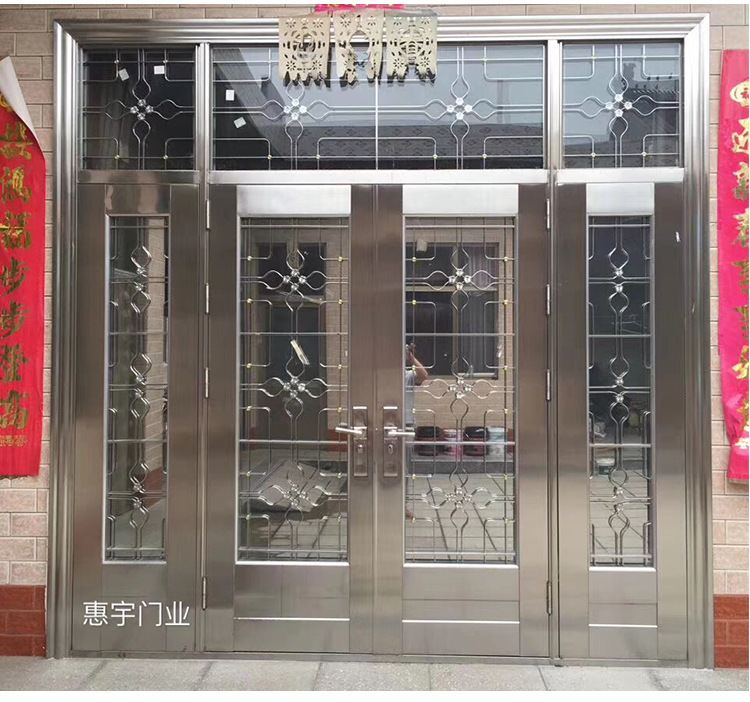 不锈钢门304进户大门 不锈钢四开门 家用防盗门 不锈钢门 入户门