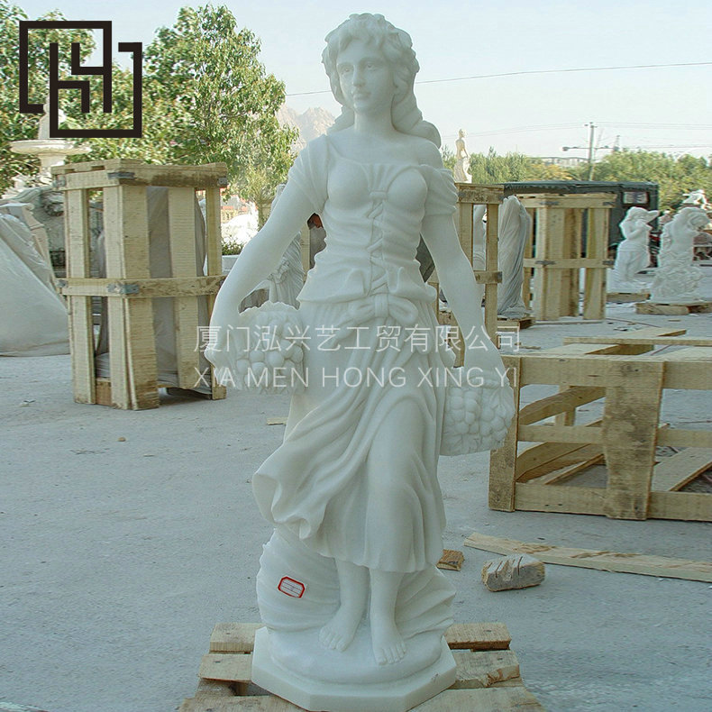 专业汉白玉雕刻 人物雕刻设计 汉白玉石雕摆件 大型人物站立摆设