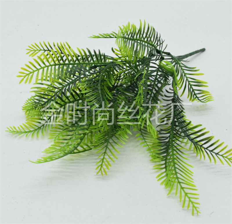 artificial flower artificial plant  7 Fork Eucalyptus Persian Grass Plastic Fake Flower and Greenery Pot Simulation Plant Wall Accessories