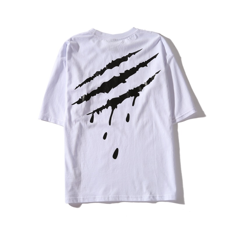 国潮爪痕宽松版型学生情侣纯棉t恤