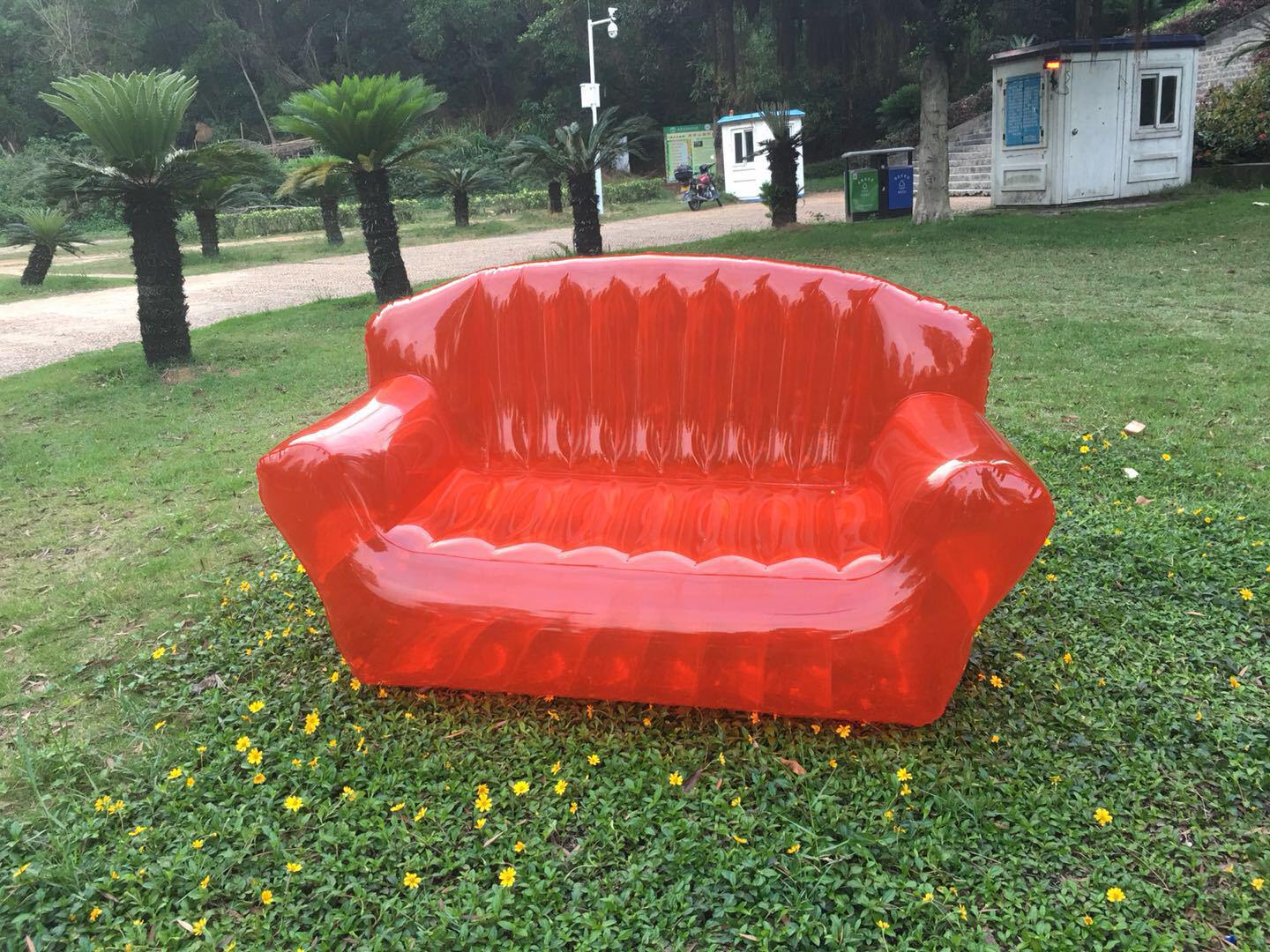 批发2022夏现有磨具植绒沙发床充气懒人沙发椅带脚垫便携脚凳沙发套装