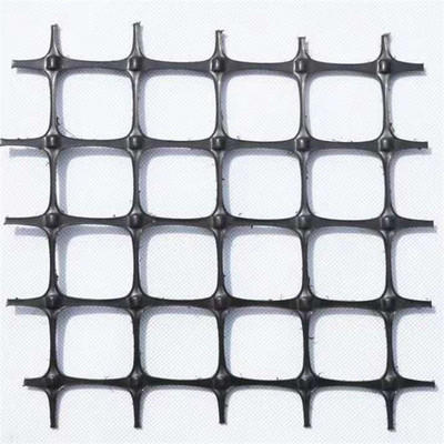厂家直销护坡路基增强加筋专用黑色塑料网双向土工格栅网25-25kn