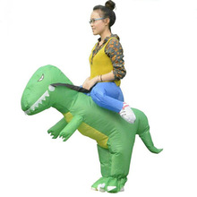 儿童成人绿恐龙充气服行走表演动物坐骑衣服亲子搞笑派对玩具道具