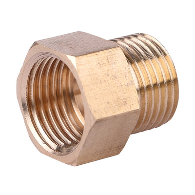 厂家直销黄铜接头 手动螺纹铜接头 加厚二通式圆边水管配件