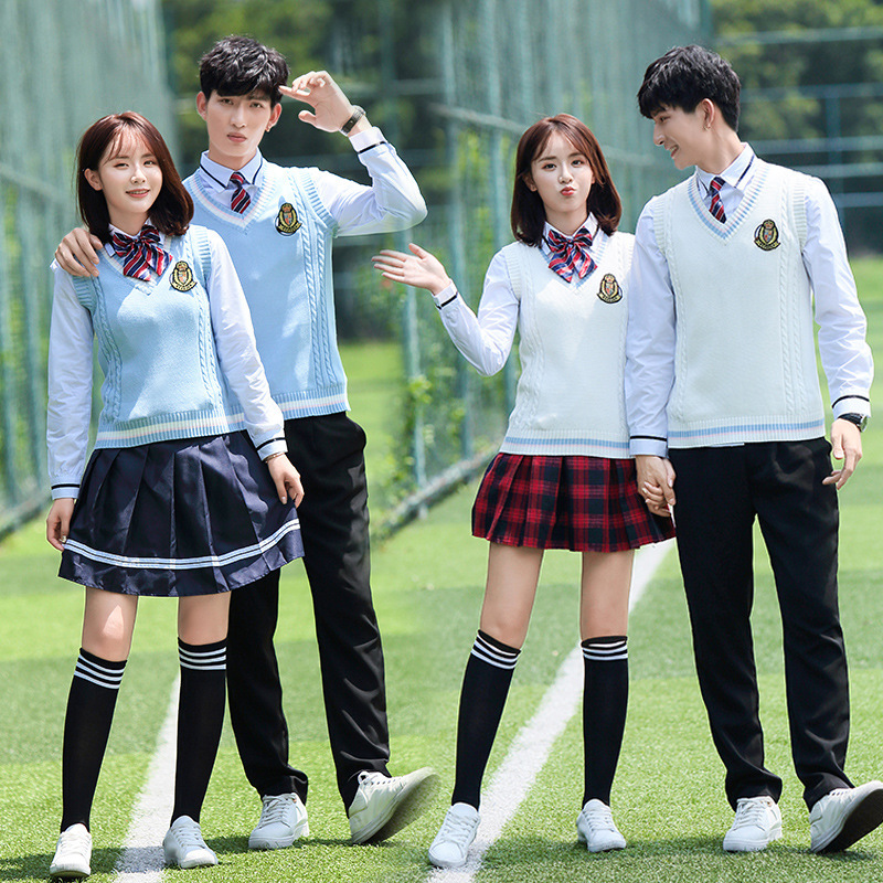 校服套装学院风中学生韩版班服夏季毕业照服装学生装高中生运动会