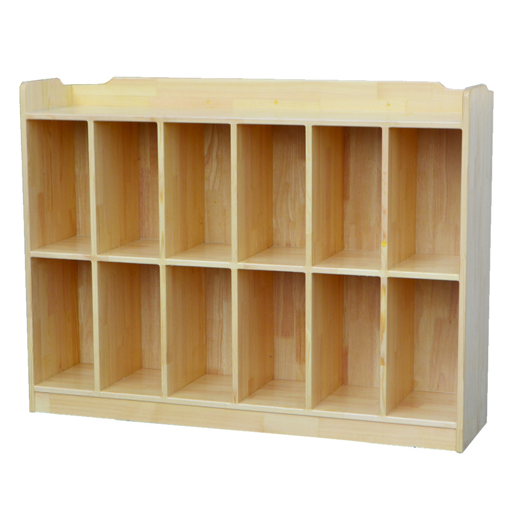 幼儿园组合书架实木书包柜玩具收纳柜儿童樟子松教具柜厂家直销