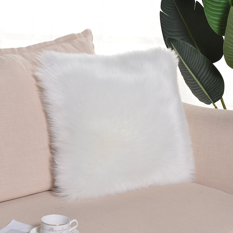 Wool-like Acrylic Long Wool Pillow Winter New Factory Direct Sales Lint-Free Office Home Pillows Waist Pillow