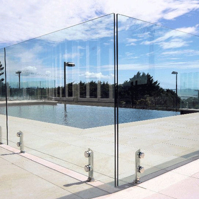 泳池玻璃护栏泳池夹玻璃夹无框玻璃护栏定制泳池护栏