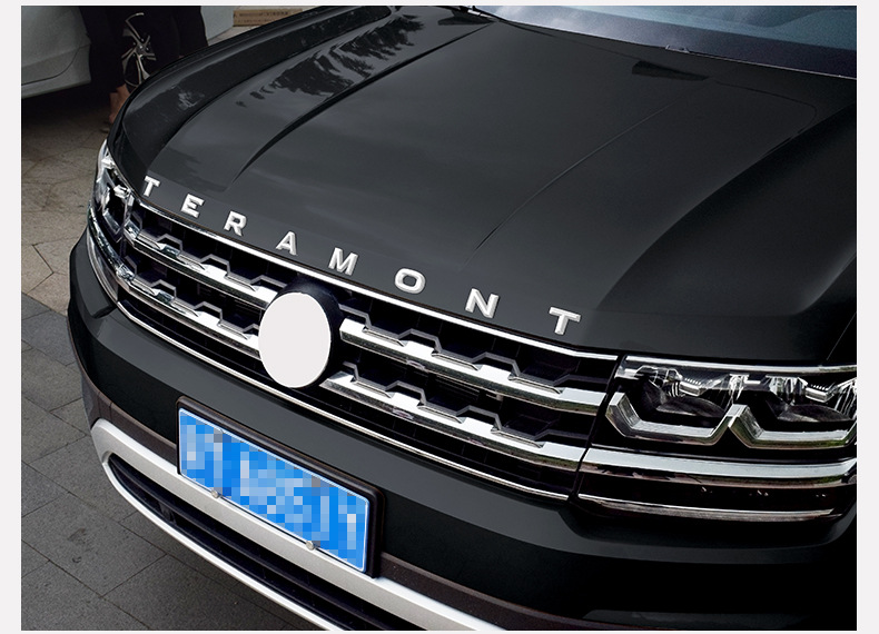 适用于大众途昂车头字母标车标 金属字标改装机盖装饰机头标