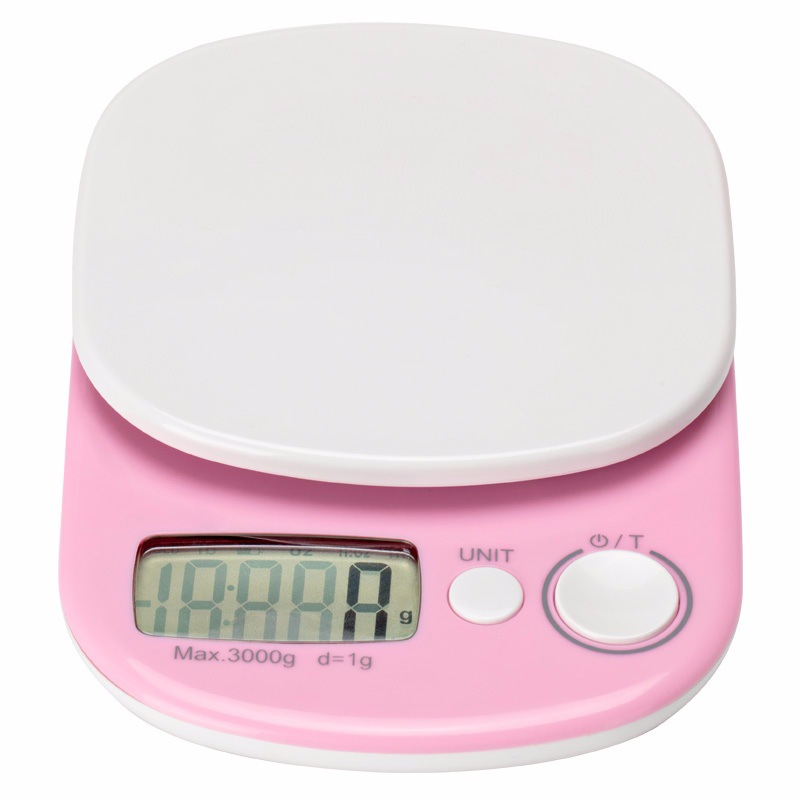 迷你电子秤 1g精度食物秤 塑料承重3kg小巧厨房秤面