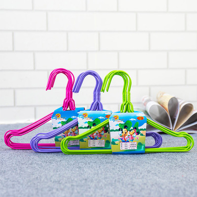 28cm浸塑儿童衣架 洗衣晾晒 晒衣/晾衣/挂衣架 铁丝浸塑衣架10个