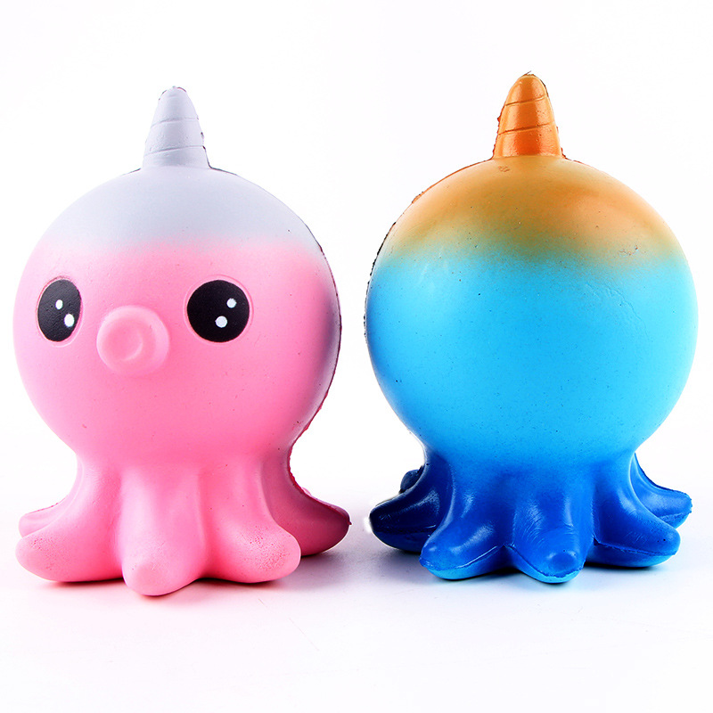 新款squishy pu慢回弹章鱼 柔软可捏减压玩具创意发泄仿真食玩