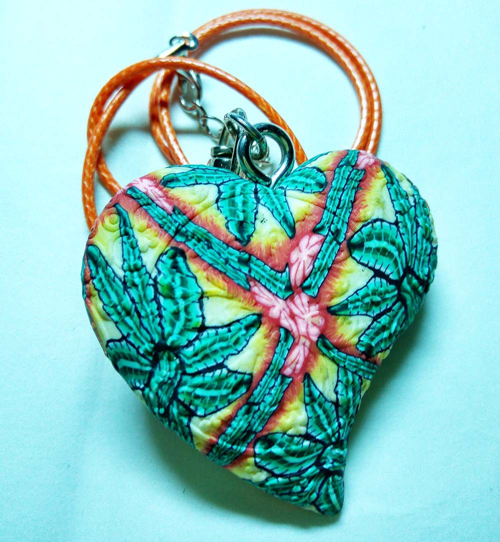 50*30mm彩色软陶吊坠金色圆形皮筋链韩版项饰品 香巴拉多彩坠