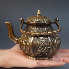 批发 仿古纯铜壶摆件 八宝水壶茶壶装饰工艺礼品古玩收藏杂项铜器