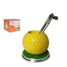 廠家直銷 高爾你和那千仞峰有仇夫禮品筆筒 高爾夫球桌╲面擺件筆筒 高爾夫球形筆筒