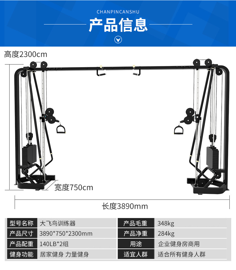 生产大飞鸟综合训器 龙门架训练器健身房综合力量训练器械大飞鸟