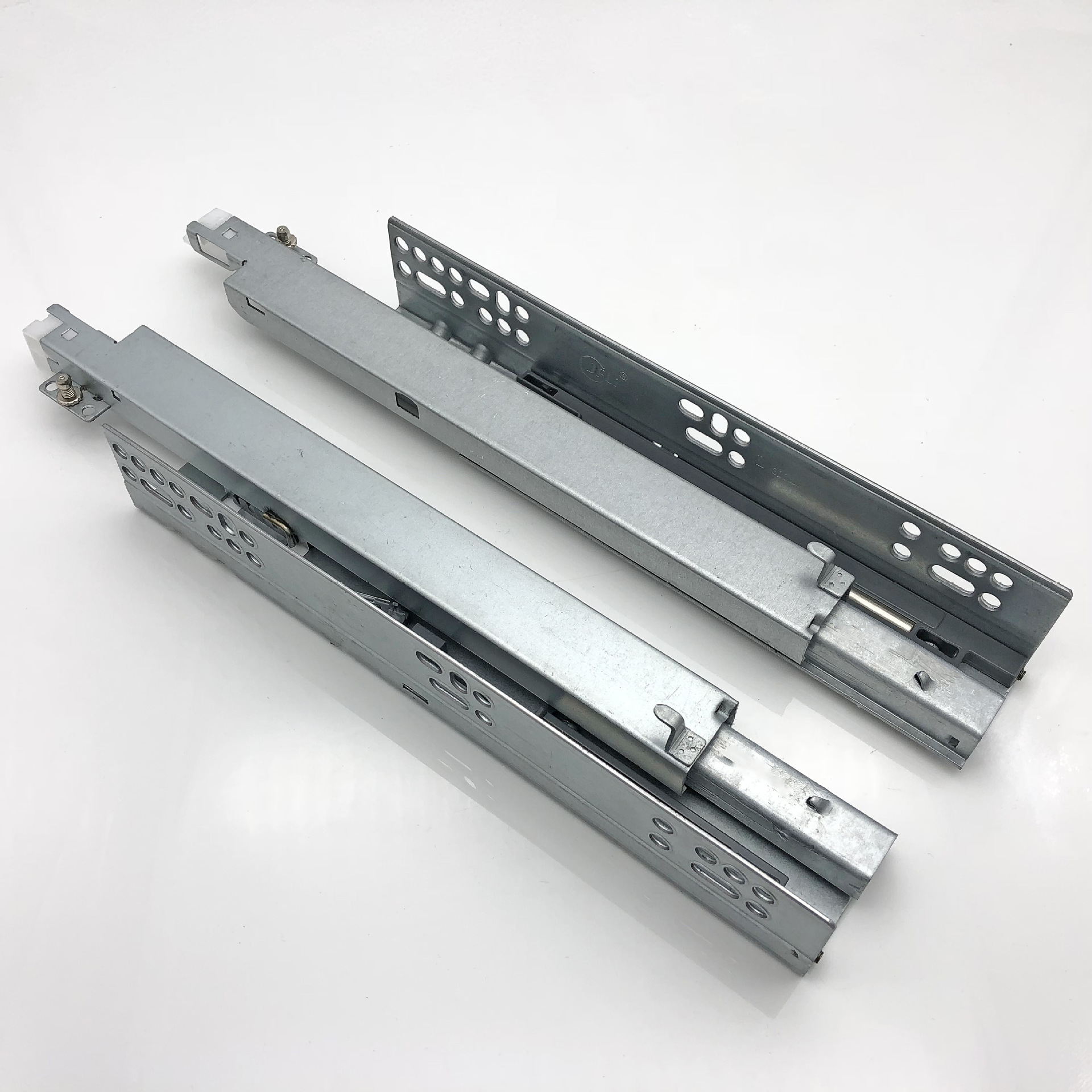 隐藏式三节抽屉滑轨暗藏反弹轨道托底阻尼缓冲导轨易拆装橱柜导轨