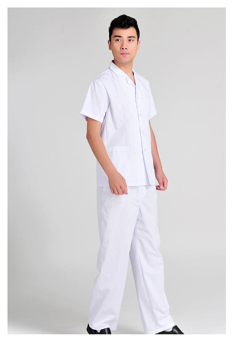 翻领短袖医生套装工作服 短袖修身口腔牙科工作制服 医生服装
