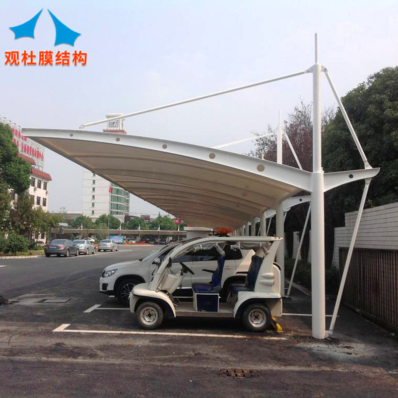 承建政府单位户外停车棚露天停车场膜结构雨篷户外汽车遮阳蓬