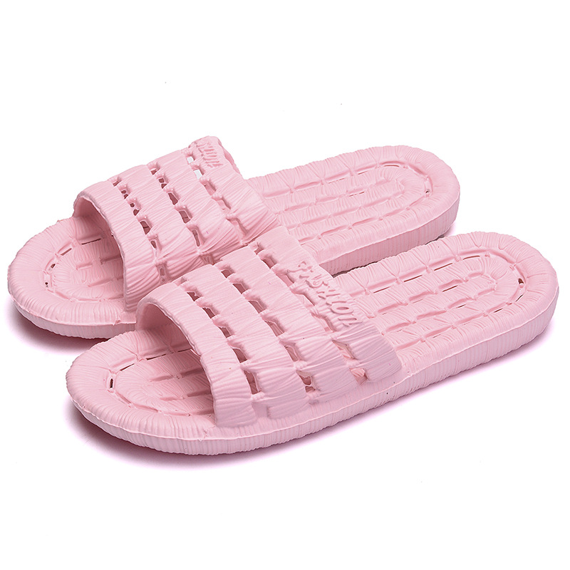 New Home Slippers Wholesale Four Seasons Bath Leaking Slippers Men and Women Soft Bottom Cutout Non-Slip Couple Bathroom Sandals