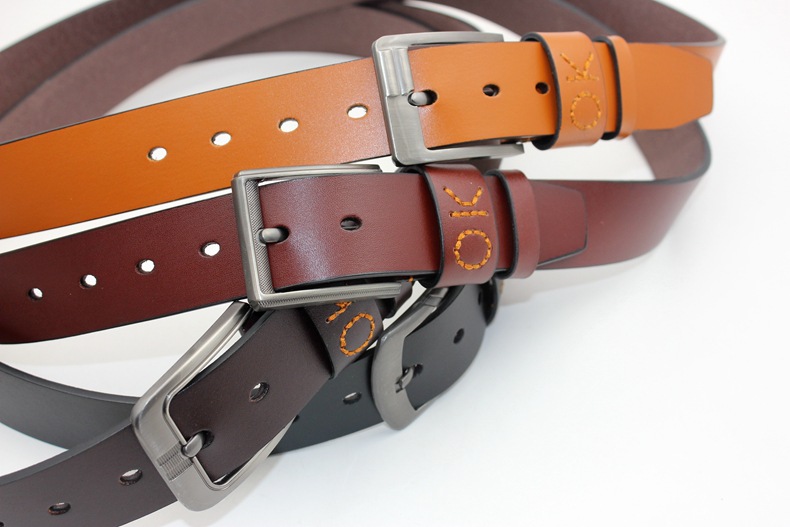 新款黑色皮带男士韩版潮时尚百搭针扣腰带男裤带纯色pu cqok