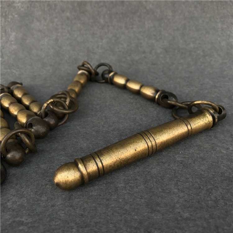 仿古纯铜黄铜九节鞭摆件武术鞭练功鞭古玩杂项铜器工艺品装饰款2