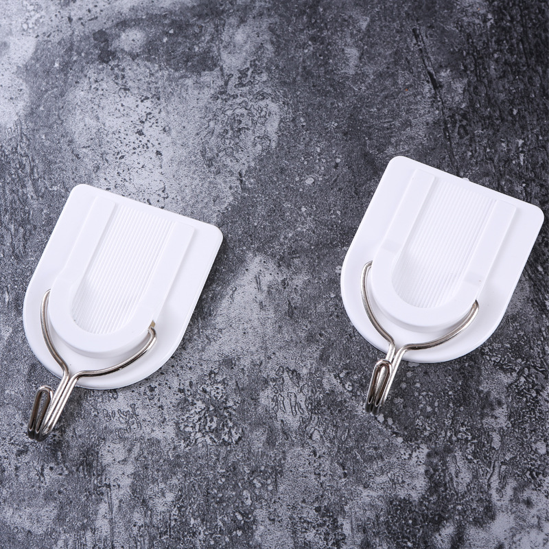 9002创意强力塑料不干胶粘钩挂钩2个装 厨房墙壁收纳挂钩魔力免钉