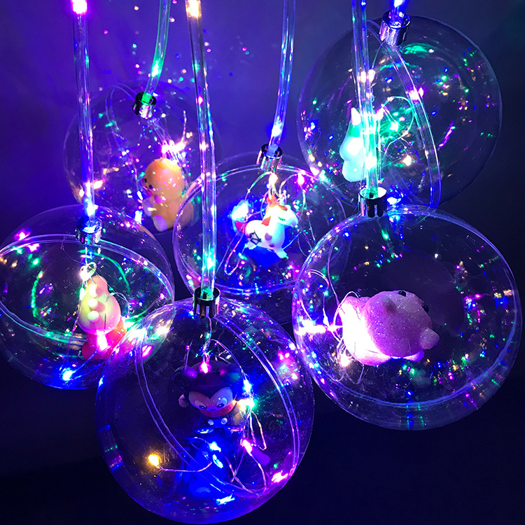 Douyin Online Influencer Luminous Bounce Ball 2018 New Transparent Cartoon Flash Portable Lantern Night Market Square Toy