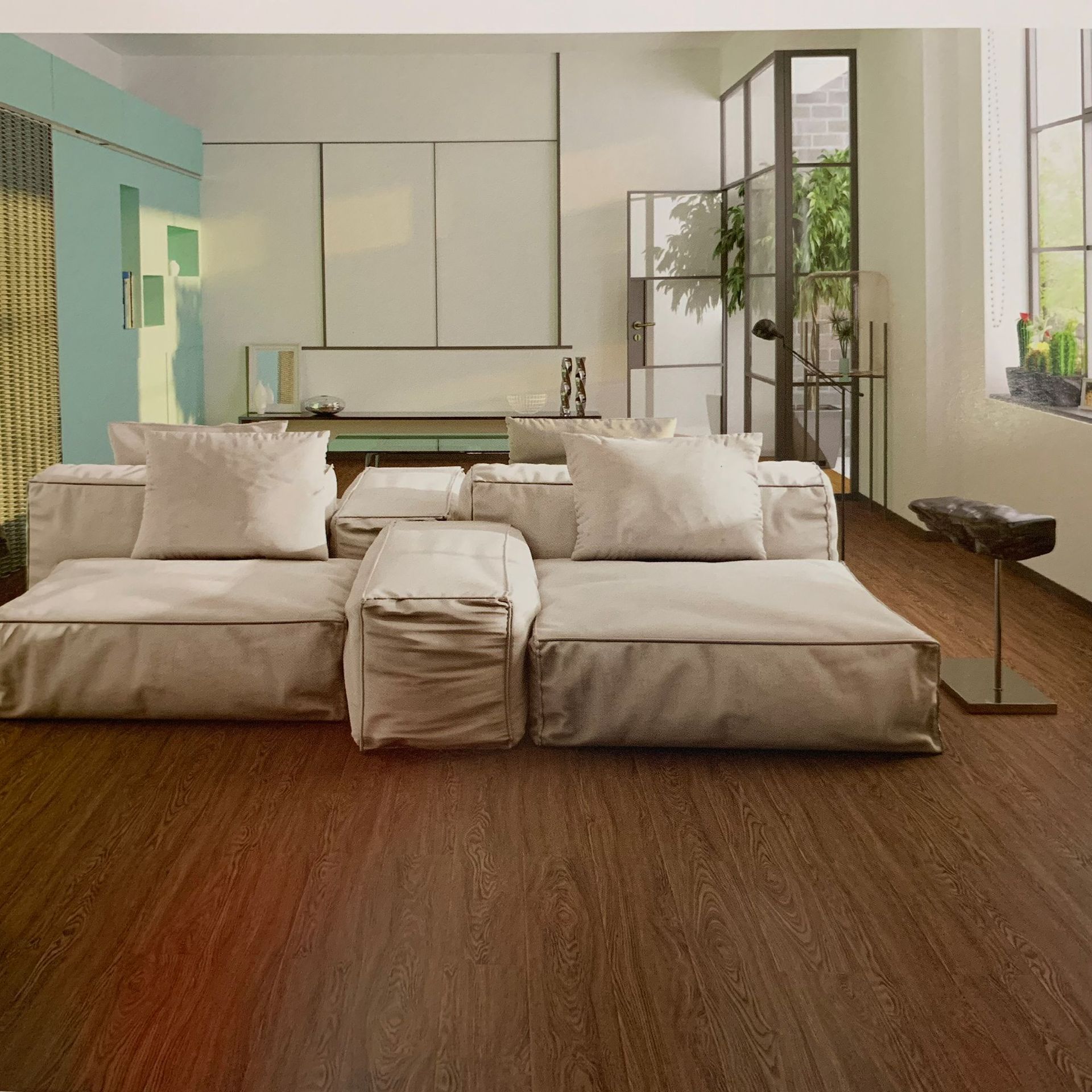 深圳厂家现货供应spc石塑卡扣地板不含甲醛环防火防水防滑耐