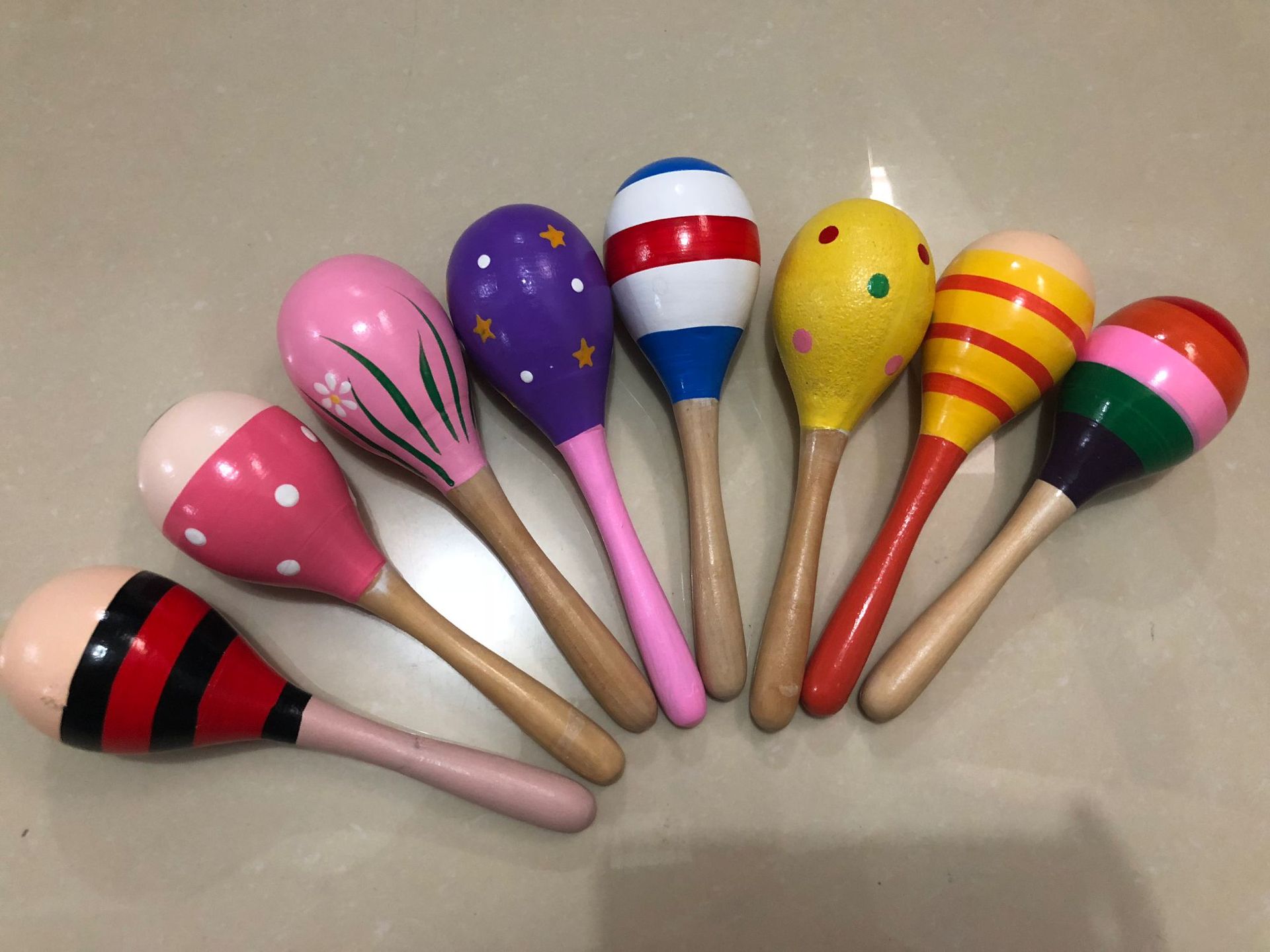 奥尔夫木制卡通摇铃木质沙锤 训练听觉摇铃 婴儿锻炼手握乐器玩具