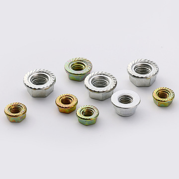 法兰自锁螺母厂家直销 4.8级碳钢法兰面防松镀锌自锁螺母现货批发