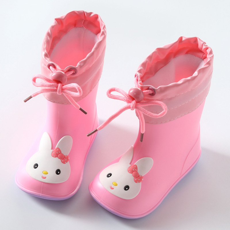 Cute Lightweight Velvet Detachable Baby Rain Shoes