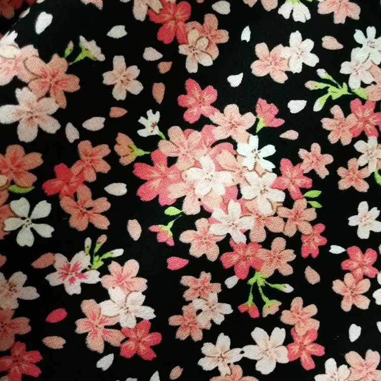 16支全棉活性印花布 日式和风樱花高档面料适用服装家居装饰等