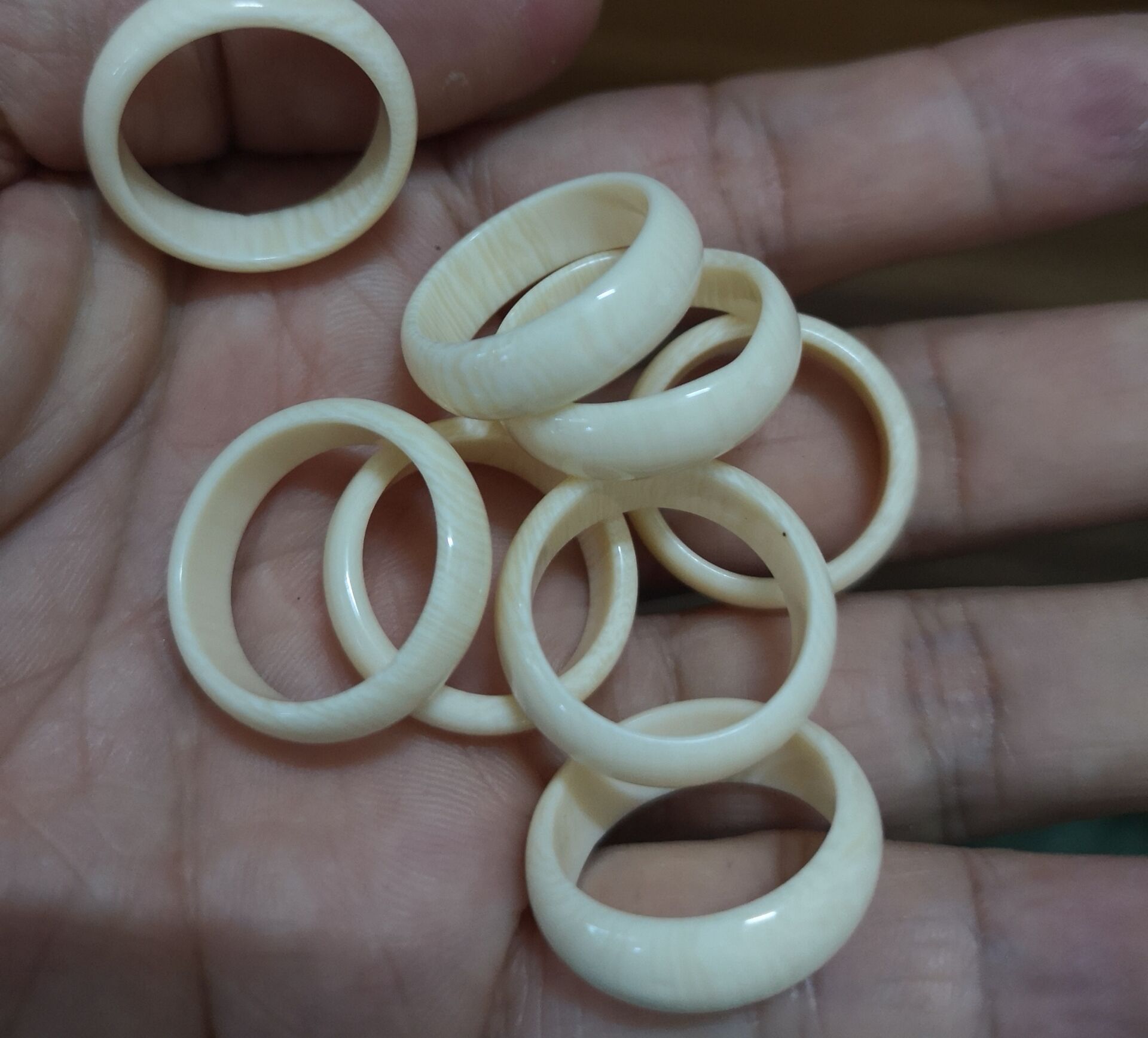 仿象牙戒指海象牙戒指仿猛犸象牙戒指内径xy戒指尾戒