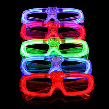 2023新年晚会酒吧演唱会道具 发光眼镜 LED冷光眼镜 闪光玩具批发