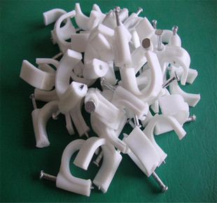 批发塑料线卡 圆形钢钉线卡线码电线卡固线夹16mm线卡网线卡线扣