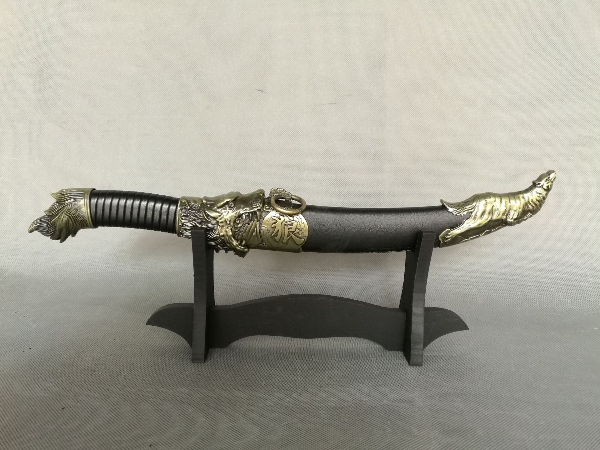 龙泉市刀宝剑 狼头hk1803不锈钢 青古铜影视未开刃