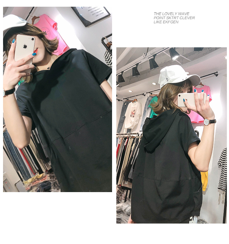 2018夏季新品桔子酱女孩xt318-h16t恤女短袖宽松印花通勤上衣圆领