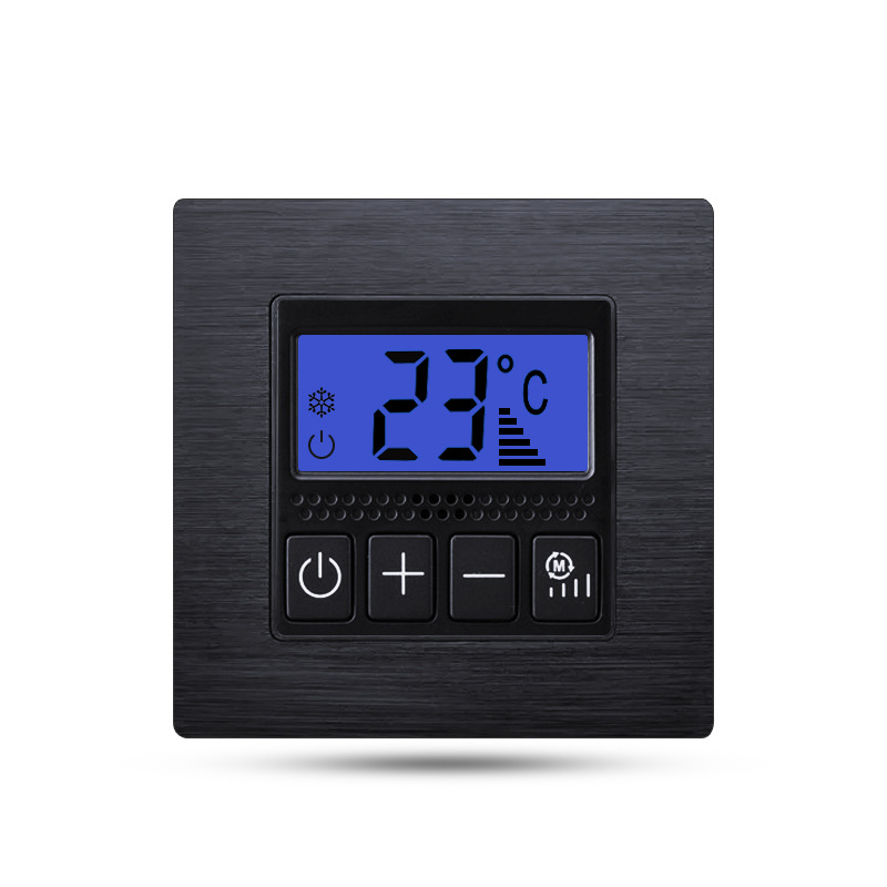 fiko墙壁86型酒店宾馆中央空调风机温度控制液晶屏调节温控开关