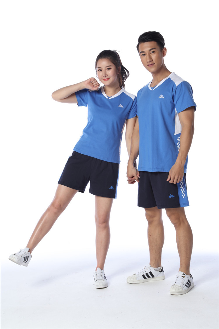 批发排球手球服男女情侣款夏季短袖短裤休闲羽毛球服套装速干透气