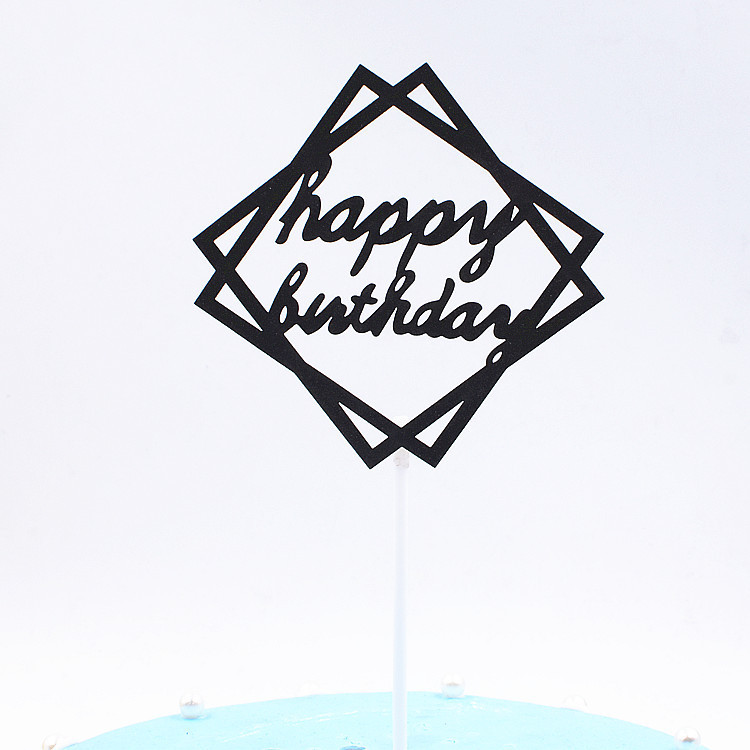 Factory Direct Sales Baking Cake Insert Card Happy Birthday Party Card Decoration New